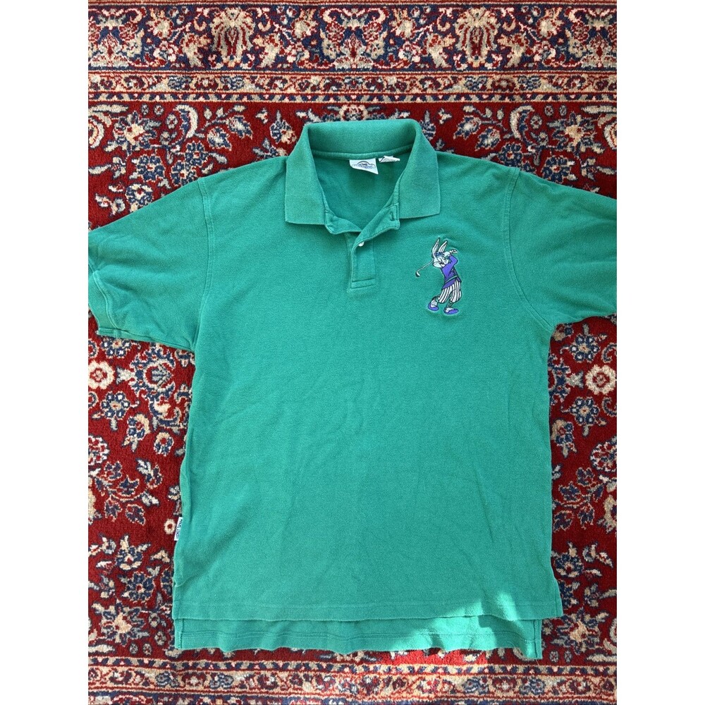 Men's Vintage 90s ACME Clothing Bugs Bunny Golf Polo Size L Green
